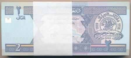 Afganisztán 2002. 2A (100x) kötegelővel, sorszámkövetők T:I,I- 
Afghanistan 2002. 2 Afghanis (100x)...