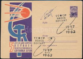 1968 Jurij Alekszejevics Gagarin (1934-1968) szovjet űrhajós autográf aláírása borítékon alkalmi bélyegzéssel. Megíratlan / Autograph signature of Yuriy Alekseyevich Gagarin (1934-1968) Soviet astronaut on cover with special cancellation