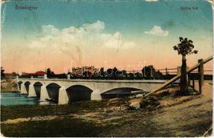 Érsekújvár, Nové Zámky; Nyitra híd. Vasúti levelezőlapárusítás 12. sz. 1915. / bridge (EK)
