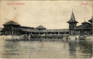 1911 Balatonfüred, uszoda, fürdőzők. Hegenbarth Vilmos kiadása (EB)