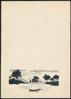 KAE jelzéssel 4 db szecessziós levélpapír terv Akvarell, papír. cca 1900 Nagybánya. 19x15 cm