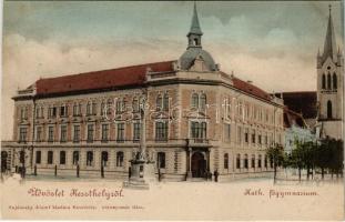 Keszthely, Katolikus főgimnázium. Sujánszky József kiadása (vágott / cut)