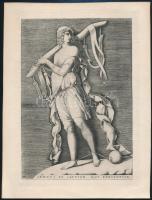 Giovanni Giacomo de Rossi (1627-1691) és Adamo Scultori (1530-1585) után: Servus Eo Laetior Quo Patientior (szolgaság allegóriája). Nyomat, papír. Jelzés nélkül. 19,5x13,5 cm