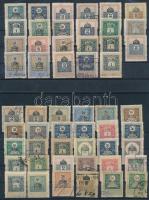 1880-1903 124 db okmány- és illetékbélyeg 5 db stecklapon