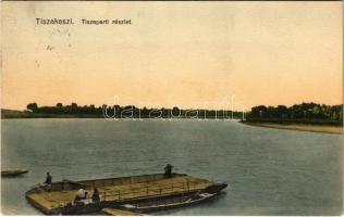 1934 Tiszakeszi, Tisza part a komppal