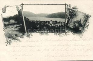 1898 Millstatt, Eiserne Brücke, Calvarienberg / bridge, calvary hill, floral (EK)
