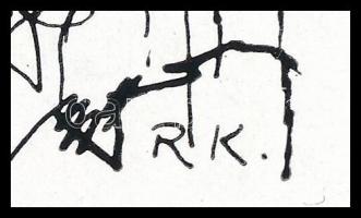 Reich Károly (1922-1988): Álmodozó. Klisé, papír, jelzett a klisén, 11×8 cm