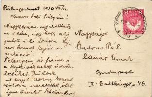 1930 Rábagyarmat, Rába parti ház, csónak, gyerek kutyával. photo