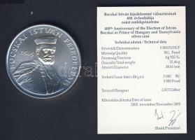 2005. 5000Ft Ag "Bocskai István" T:BU Csak 3000db! Díszdobozban, tanúsítvánnyal!