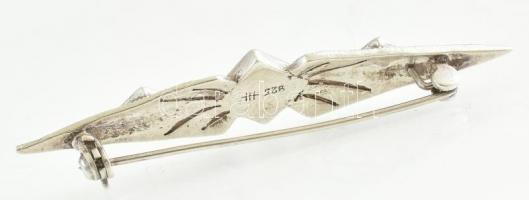 Ezüst (Ag): Bross markazittal és türkizzel ékítve. Jelzett. bruttó: 6,6g, 6 cm