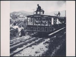 cca 1920 Fogaskerekű vasút a budai hegyoldalban, korabeli vintage negatívról készült mai nagyítás, 18x24 cm