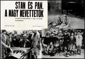 cca 1967 ,,Stan és Pan, a nagy nevettetők című amerikai filmről 13 db produkciós filmfotó, Pánczél György (1920-?) filmtörténész hagyatékából (film- és színházifotó-gyűjteményéből), 15,5x22,2 cm és 15,5x23,5 cm között