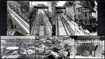 cca 1985 és 1986 Budapest, a sikló építése és próba üzeme, a képek többsége datált és jelzett, 13 db vintage fotó, 9x14 cm
