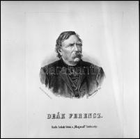 cca 1873 Deák Ferenc (1803-1876) politikus portréja, Kotnyek Antal (1921-1990) budapesti fotóriporter hagyatékából 1 db NEGATÍV, amelyet a Hajnal című korabeli lap illusztrációjáról készített, 6x6 cm