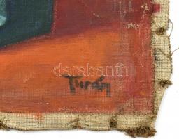 Turán Hacker Mária (1890-?): Orientális csendélet. Olaj, vászon. Jelzett. Vakkeret nélkül. Sérült. 3...
