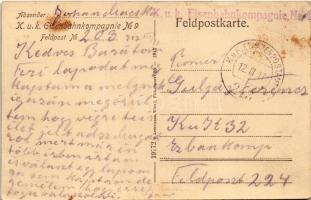 1917 Pferdefeldbahn der 9. Eisenbahnkompagnie. Feldbahn-Bahnhof / WWI Austro-Hungarian K.u.K. milita...