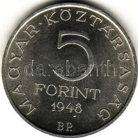 1948 5Ft "Petőfi" ezüst  T:2+