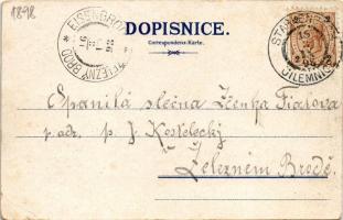 1898 Jilemnice, Zámek, Nová radnice, Sokolna, Stará radnice / castle, new town hall, Sokol house, ol...