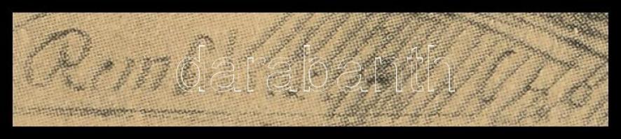 Rembrandt után: Táj. Heliogravűr, papír. Jelzett a metszeten. Sérült. Javított. 16x20 cm