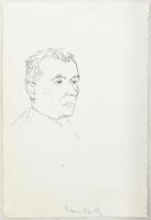 Vincze Lajos (1914-2002): Nemeskürthy István. Tus, papír, jelzés nélkül, 18×13 cm