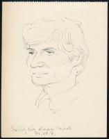 Vincze Lajos (1914-2002): Székely Éva olimpiai bajnok . Tus, papír, jelzés nélkül, 18×13 cm