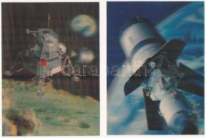 4 db MODERN 3D dimenziós űrhajós motívum képeslap / 4 modern 3D dimensional astronautics, astronauts...
