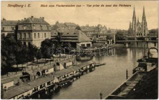 Strasbourg, Straßburg; Blick vom Fischerstaden aus / Vue prise du quai des Pécheurs / fishermens wharf