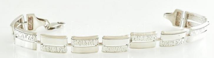 Ezüst(Ag) glídes karkötő, jelzett, h: 19,5 cm, nettó: 20,45 g