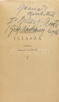 Homérosz Iliásza. Ford.: Baksay Sándor. Bp., 1901., MTA, 6+563 p. Korabeli kopott félvászon-kötés, foltos lapokkal. Benne érdekes ajándékozási sorokkal.