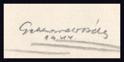 Gebhardt Béla (1901-1990): 4 db politikai karikatúra cca 1944. Színes ceruza, papír, jelzett, 24×17 ...