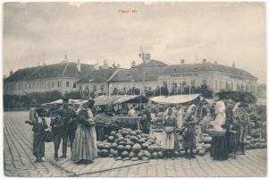 Vác, dinnye piac a Constantin téren, Tragor Ignác és fia üzlete (hátoldal hiányzik / missing backside)