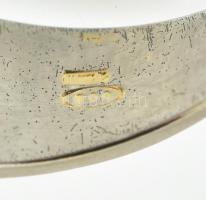 Ezüst(Ag) gyűrű, rubin, zafír, stb. kövekkel, jelzett, méret: 56, bruttó: 4,06 g