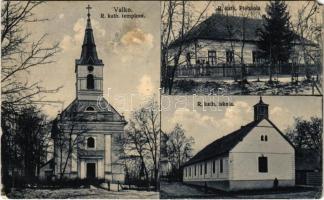 Valkó, Római katolikus templom, plébánia és iskola (ázott sarkak / wet corners)