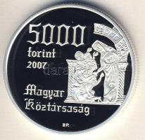 2007. 5000Ft Ag "Árpád-házi Szent Erzsébet" T:PP Csak 8000db! Díszdobozban, tanúsítvánnyal...
