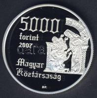 2007. 5000Ft Ag "Árpád-házi Szent Erzsébet" T:PP Csak 8000db! Díszdobozban, tanúsítvánnyal!