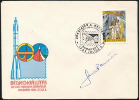 Farkas Bertalan magyar űrhajós aláírása Interkozmosz alkalmi borítékon / autograph signature of Hungarian astronaut