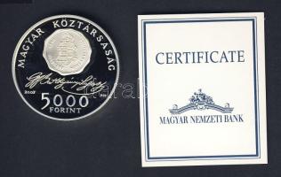2007. 5000Ft Ag "Batthyány Lajos" T:PP Díszdobozban, tanúsítvánnyal!