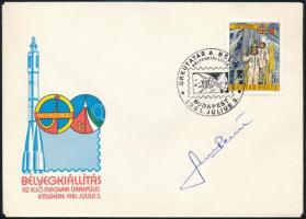 Farkas Bertalan magyar űrhajós aláírása Interkozmosz alkalmi borítékon / autograph signature of Hungarian astronaut