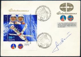 Farkas Bertalan magyar űrhajós aláírása Interkozmosz alkalmi borítékon / autograph signature of Hungarian astronaut