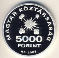 2008. 5000Ft Ag "Teller Ede" T:PP Csak 6000db! Díszdobozban, tanúsítvánnyal!