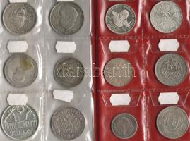 Ezüstpénz tétel magyar (5db) és külföldi 12db régi és új benne  T:1,2,3