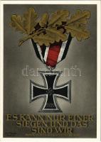 Es kann nur einer siegen und das sind wir Adolf Hitler am 8. November 1939 / WWII NSDAP German Nazi Party propaganda postcard, Iron Cross, swastika. 6+19 Ga. s: Gottfried Klein