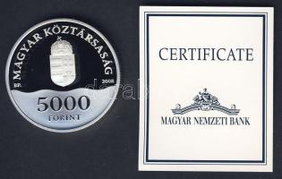 2008. 5000Ft Ag "Pekingi olimpia" T:PP Díszdobozban, tanúsítvánnyal!