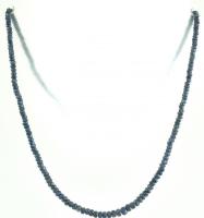Zafír nyaklánc, ezüst(Ag) kapoccsal, h: 42 cm
