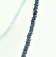 Zafír nyaklánc, ezüst(Ag) kapoccsal, h: 42 cm