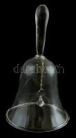 Üveg csengő, kopásnyomokkal, m: 10 cm