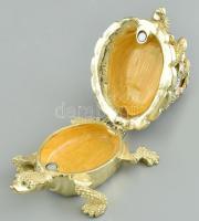 2 rekeszes zománcozott fém teknős formájú doboz. m: 7,5cm