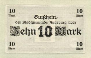 Német Birodalom/Császárság/Augsburg 1918.10.15. 5M, 10M hivatalos érvénytelenítéssel T:I