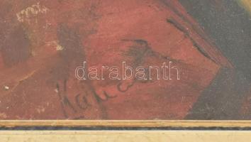 Olvashatatlan jelzéssel: Csendélet. Olaj. vászon, sérült. Üvegezett, sérült fa keretben, 46×42 cm