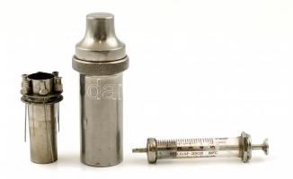 Fém injekciós tű készlet tartóval 11 cm